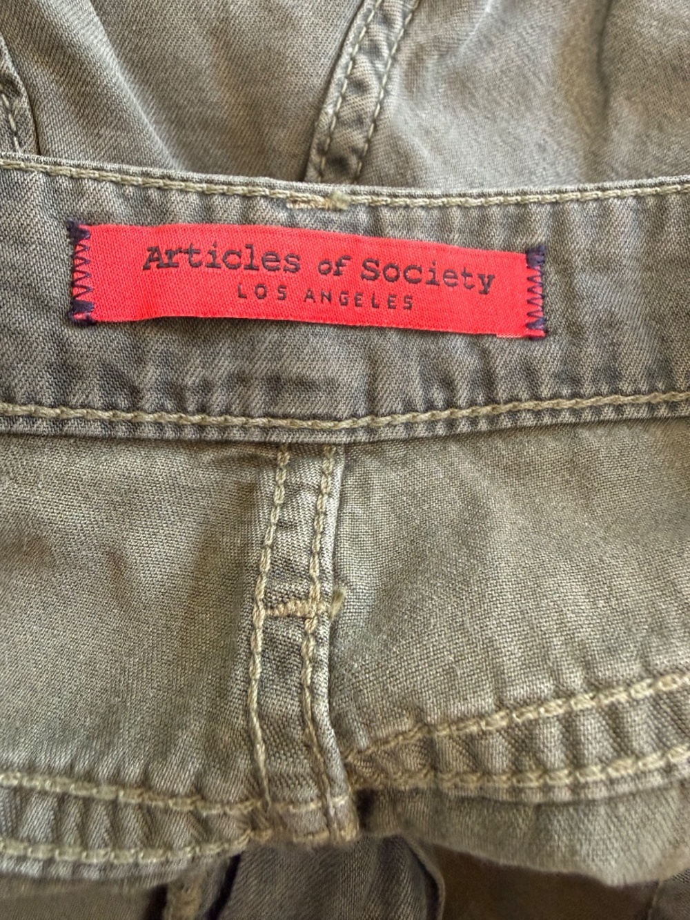 Articles of Society Belle shorts, army green, 26 - Picture 6 of 10